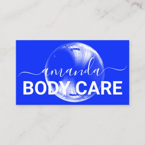 Body Care Makeup Logo Minimal Blue Business Card