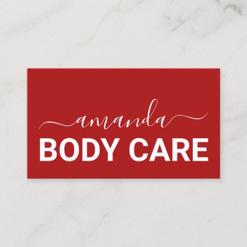 Body Care Makeup Logo Minimalism Red Business Card