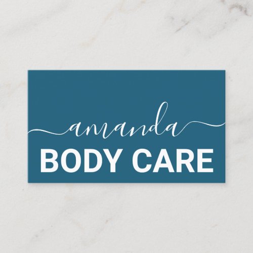 Body Care Makeup Logo Minimalism Teal Business Card