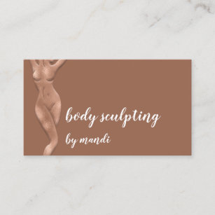 Body Care Sclupting Massage Logo Rose Gold QR Business Card