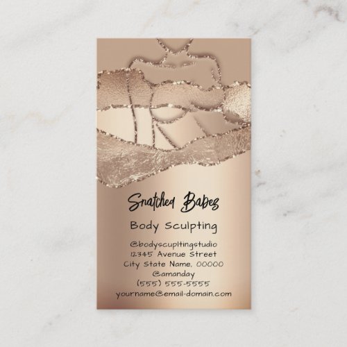 Body Care Sculpting Cosmetics Logo QR Code Rose Business Card