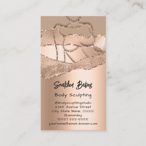 Body Care Sculpting Cosmetics Logo QRCode Glitter  Business Card