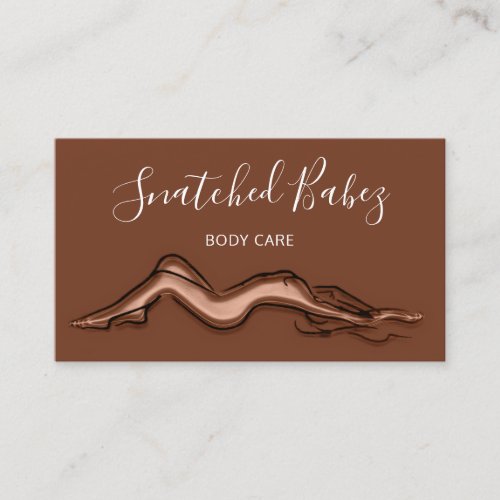 Body Care Sculpting QRCODE Black Brown Skinny  Business Card