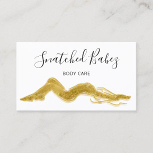 Body Care Sculpting QRCODE Black White Gold  Business Card