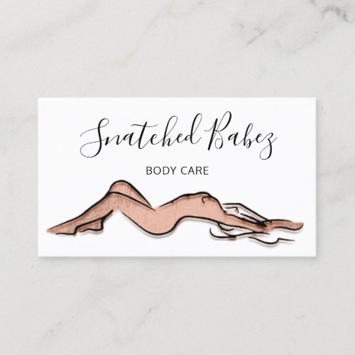 Body Care Sculpting QRCODE Black White Rose Business Card