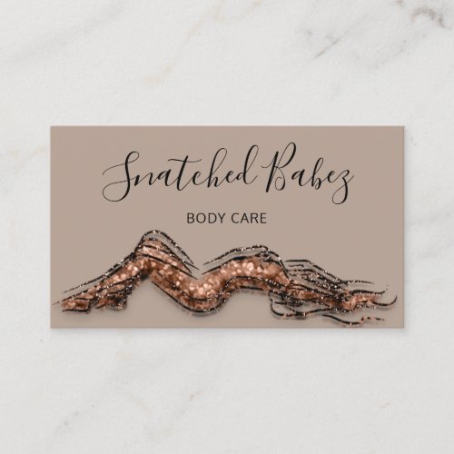 Body Care Sculpting QRCODE Brown Rose Elegant  Business Card