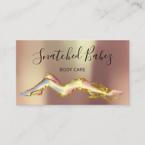 Body Care Sculpting QRCODE Holograph Gold Copper Business Card