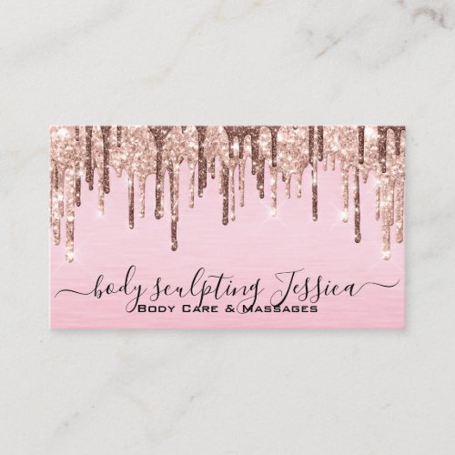 Body Care Sculpting QRCode Logo Light Pink Business Card