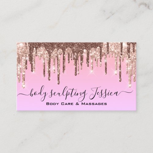 Body Care Sculpting QRCode Logo Light Pink Business Card