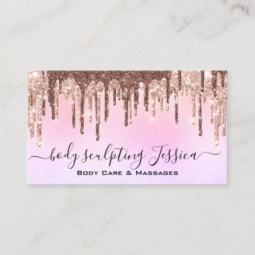 Body Care Sculpting QRCode Logo Light Purple Business Card