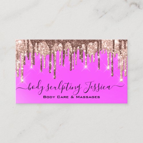 Body Care Sculpting QRCode Logo Pink Business Card