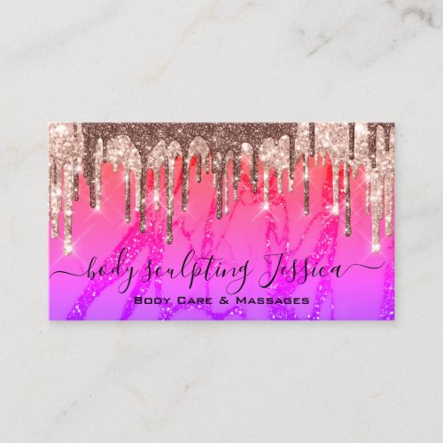 Body Care Sculpting QRCode Logo Rainbow Business Card