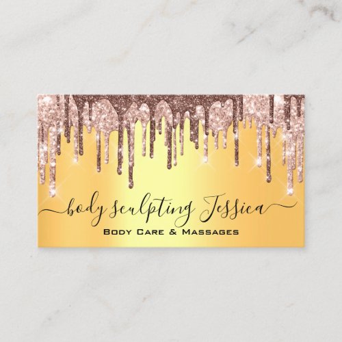 Body Care Sculpting QRCode Logo yellow Business Card