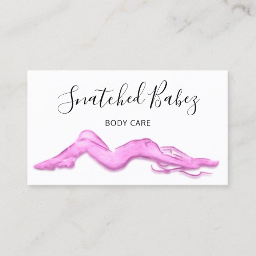 Body Care Sculpting QRCODE Pink White  Business Card