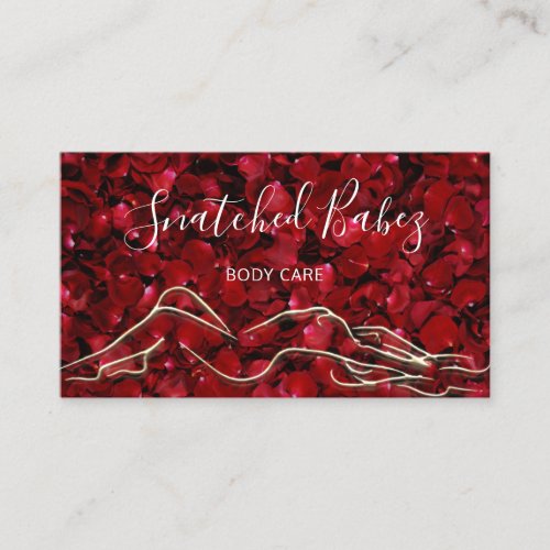 Body Care Sculpting QRCODE Red Rose Gold  Business Card