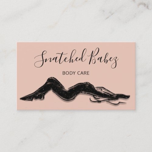 Body Care Sculpting QRCODE Rose Black SPA Business Card