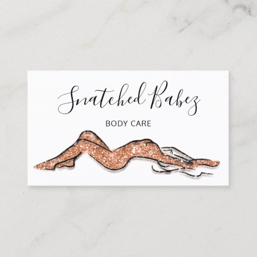 Body Care Sculpting QRCODE Rose Glitter Copper Business Card