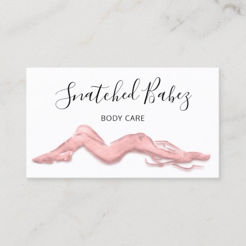 Body Care Sculpting QRCODE Rose White Business Card