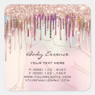 Body Care Shaping Soap Balm Cosmetic Rose Drips Square Sticker