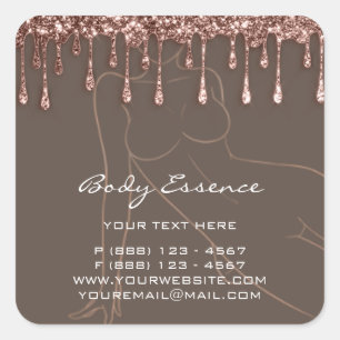 Body Care Shaping Soap Balm Cosmetic Rose SPA Square Sticker