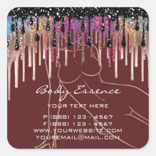 Body Care Shaping Soap Balm Cosmetic Shop Brown Square Sticker