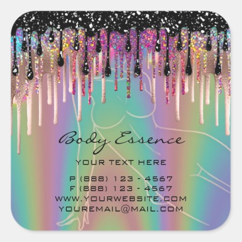 Body Care Shaping Soap Balm Cosmetic Shop Holograp Square Sticker