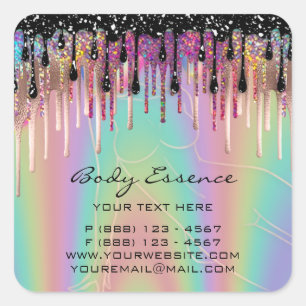 Body Care Shaping Soap Balm Cosmetic Shop Ombre Square Sticker