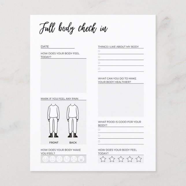 Body check in journal page (Front)