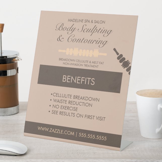 Body Contouring Body Sculpting Massage Benefits Pedestal Sign (In SItu)