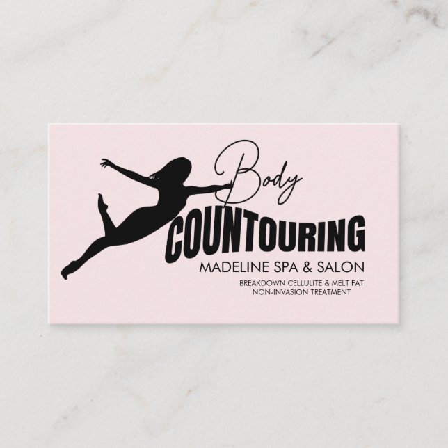 Body Contouring Body Sculpting Massage Pink Business Card (Front)