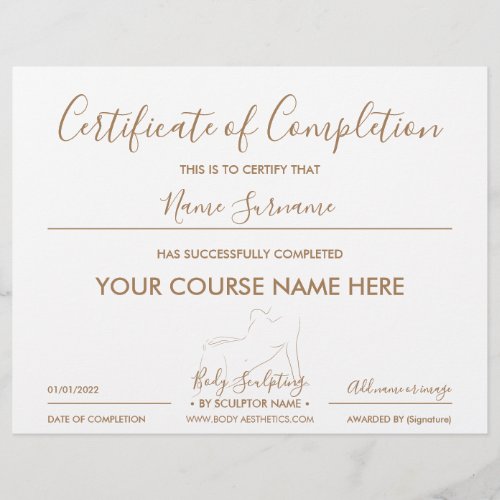 Body Contouring certificate of completion