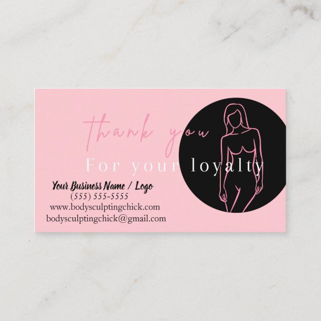 Body Contouring Loyalty Card (Back)