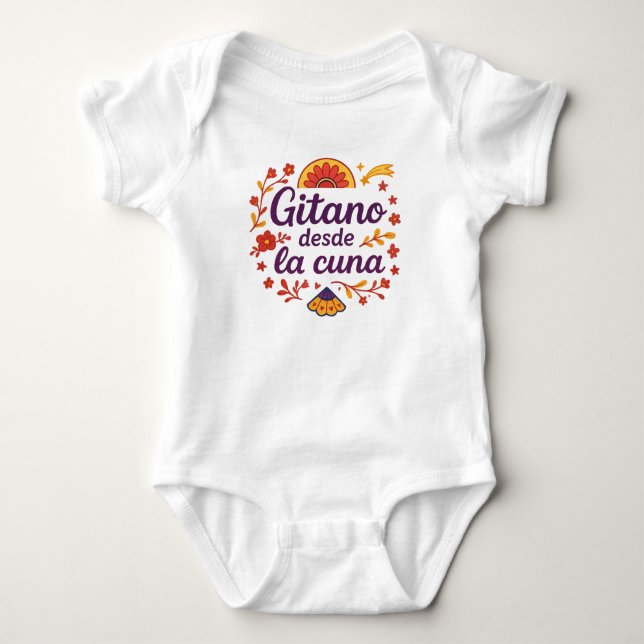 🍼 Body de bebé “Gitano desde la cuna”Raíz Gitana Baby Bodysuit (Front)