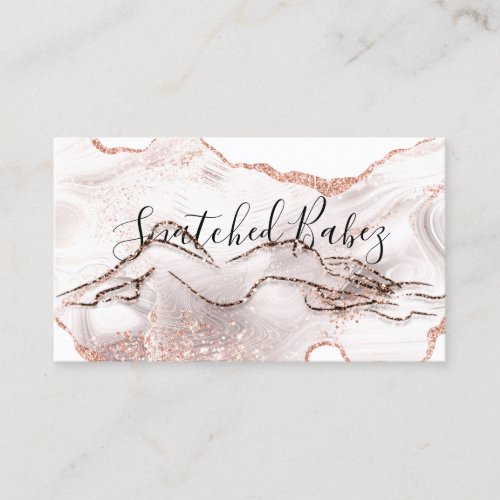 Body Logo Sculpting QRCODE Marble Copper Glitter Business Card