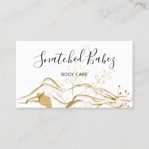 Body Logo Sculpting QRCODE Rose Gold Flowers Business Card