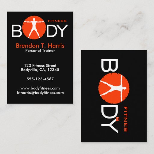 Customizable Body Madness Personal Trainer Large Business Cards