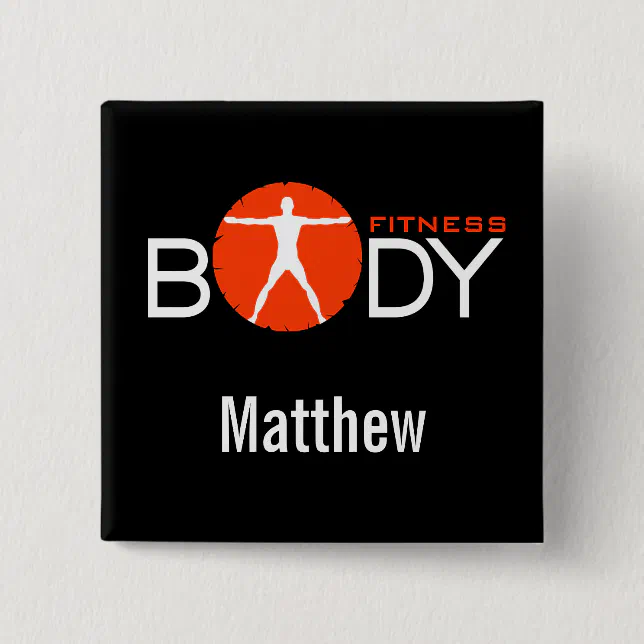 Personal Trainer Button Body Madness Fitness Personal Trainer Name Buttons | Zazzle