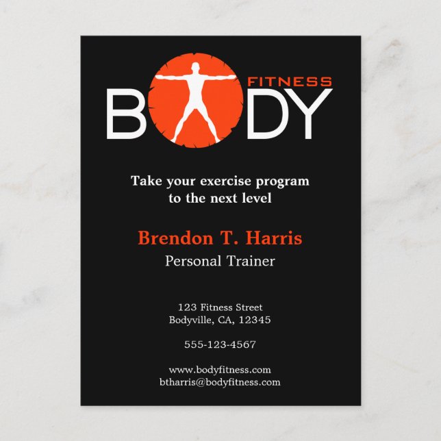Body Madness Fitness Personal Trainer Postcards (Front)