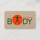 Body Madness Green and Orange Fitness Coach Business Card (Back)