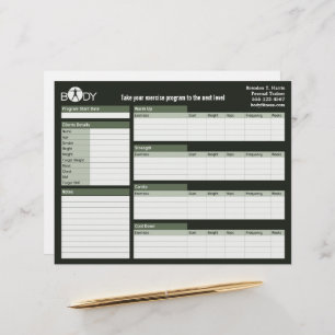 Body Madness Personal Trainer Workout Log Sheets