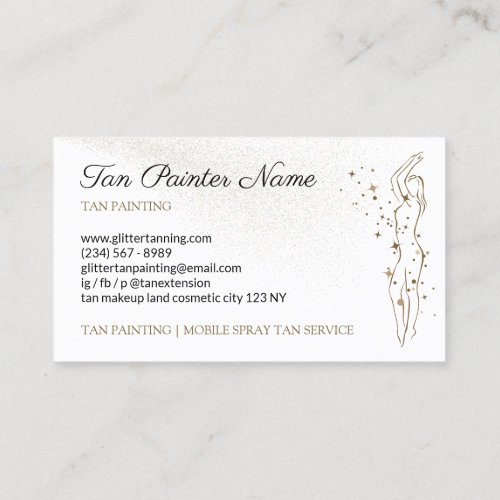 Body makeup Tan Spray Gold painting beauty Business Card
