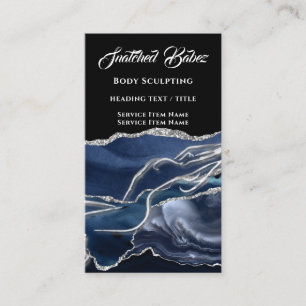 Body Massage Sculpting Logo Gold SPA Blue QRCODE Business Card
