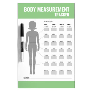Body Measurement Tracker Dry Erase Board