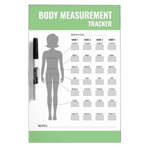 Body Measurement Tracker Dry Erase Board