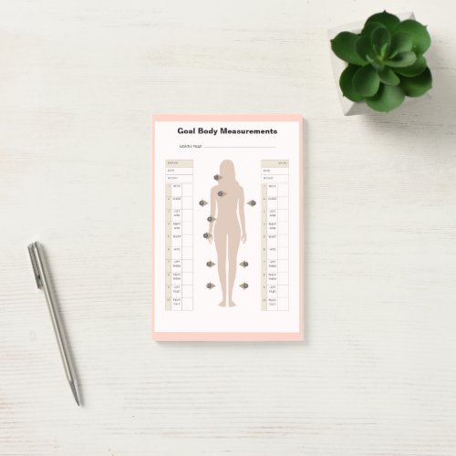 Body Measurement Tracker __ Women Weight Loss Post_it Notes