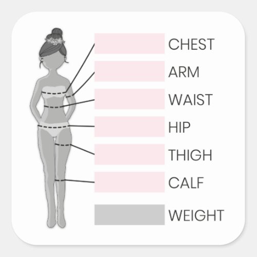 Body Measurements Planner Square Sticker