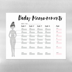 Body Measurement Chart Sheet Female Body Measurement Tracker