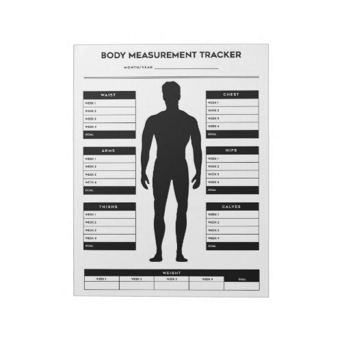 Body Measurements Weight Loss Fitness Tracker Boy Notepad