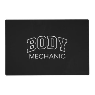 Body Mechanic Funny Athletic Lettering Fitness Gif Placemat