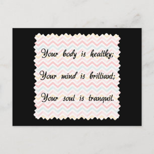 Body Mind Soul Affirmation Postcard